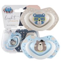 CANPOL Smoczek uspokajający silikonowy  BONJOUR PARIS niebieski 2-pak 0-6m