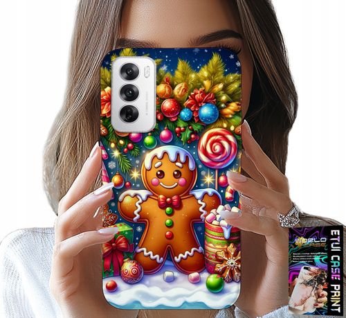 ETUI DO OPPO RENO12 5G - PIERNIK, CUKIERKOWE WZORY ŚWIĘTA + FOLIA na Arena.pl