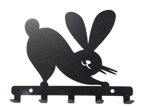 Metalowy wieszak ścienny na ręczniki ubrania klucze loft KRÓLIK czarny na Arena.pl