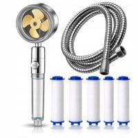 OSZCZĘDNA TURBO SŁUCHAWKA PRYSZNICOWA WENTYLATOR+WĄŻ+5xFILTR