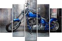 100CM 150CM OBRAZ 5 ELEM CHROMOWANY MOTOCYKL ŚCIENNY