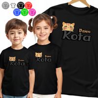 KOSZULKA DZIECIĘCA - KOT NA DZIEŃ KOTA DNI SZKOLNE PRZECZKOILNE - 134 M