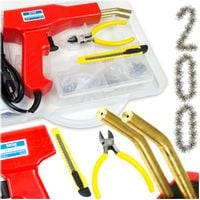 Duży zestaw zgrzewarka do plastiku zszywki cążki nożyk