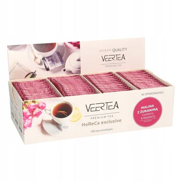 Herbata VEERTEA CRANBERRY & RASPBERRY 100 szt. zdjęcie 1
