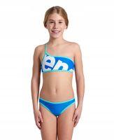 Strój kąpielowy dziewczęcy dwuczęściowy na jedno ramię basen Arena Logo 140