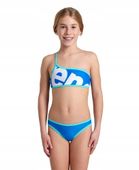 Strój kąpielowy dziewczęcy dwuczęściowy na jedno ramię basen Arena Logo 140