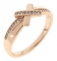 1737L Pierścionek 18,60mm złoty zaręczynowy pozłacany