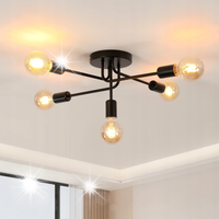 LAMPA SUFITOWA WISZĄCA ZYRANDOL E27 CZARNY RETRO DO KUCHNI