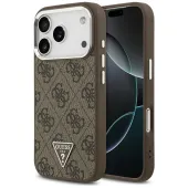 etui guess 4g triangle logo magsafe na iphone 17 pro - brązowe