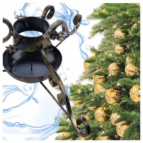 MASYWNY STALOWY KUTY STOJAK CHOINKOWY POD CHOINKĘ Z POJEMNIKIEM NA WODĘ S10 na Arena.pl