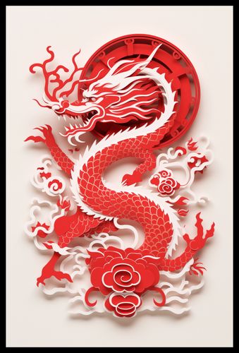 Plakat 40x60cm Czerwony Smok na Arena.pl