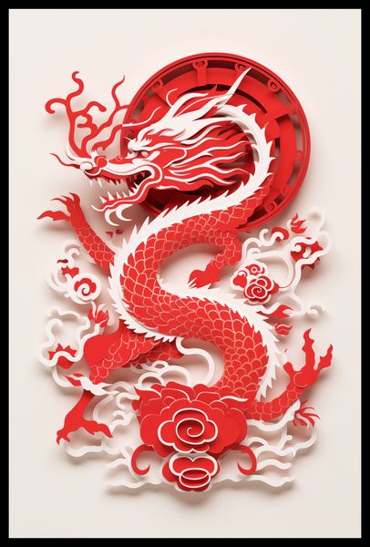 Plakat 40x60cm Czerwony Smok zdjęcie 2