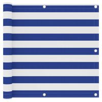 Parawan balkonowy, biało-niebieski, 90x300 cm, tkanina Oxford