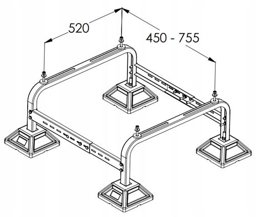 PODSTAWA REGULOWANA POD POMPĘ CIEPŁA 360 kg STOJAK FRAME FOOT FF-755 na Arena.pl