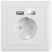 Lanberg gniazdo podtynkowe 240V pojedyncze Schuko uziemienie +2x USB 2.1A