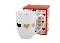 KUBEK DUO WALENTYNKI SERCE  ZŁOTY 4 SERCA NA PREZENT 360 ML