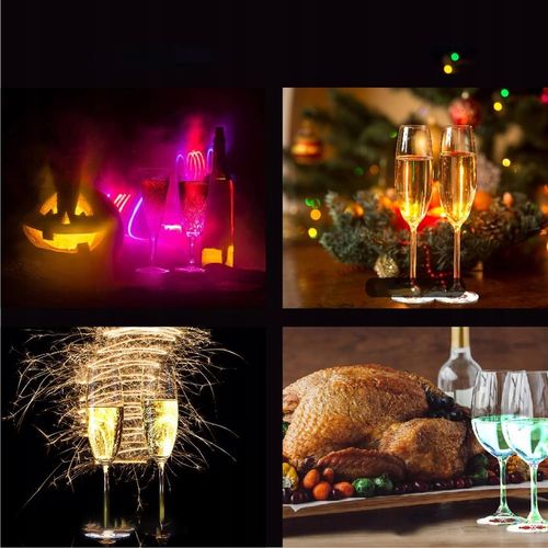 Podstawka Naklejka LED pod Butelkę Szklankę Kubek Zestaw 10 szt. na Arena.pl