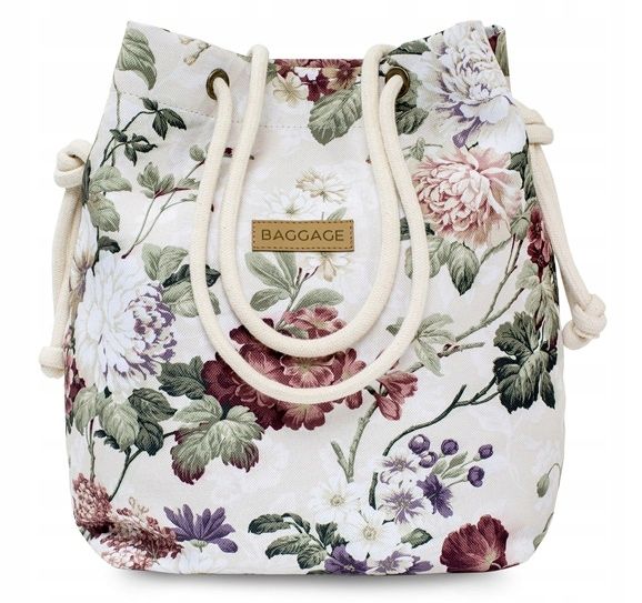 TOREBKA DAMSKA WOREK SHOPPER TORBA KWIATY BAGGAGE zdjęcie 1