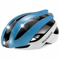Kask rowerowy uniwersalny regulowany rozmiar L niebiesko-biały
