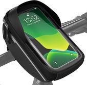 Torba na Kierownicę Rowerowa na Telefon Wodoodporna Czarna 0.65L Uchwyt