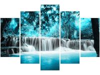 100CM 150CM OBRAZ 5 ELEM WODOSPAD ŚCIENNY