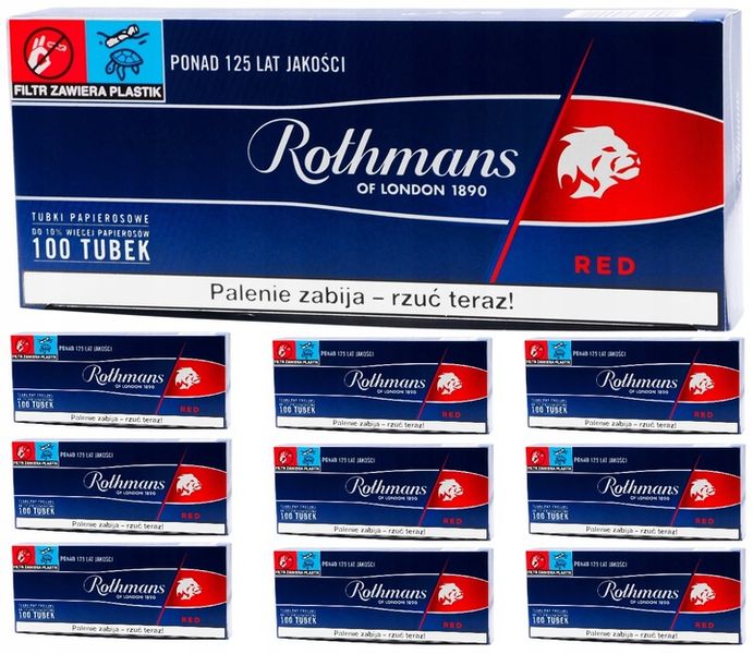 Gilzy papierosowe ROTHMANS RED 100sztX10 zdjęcie 1