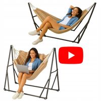 Lekki Składany Hamak-Huśtawka 3w1 ze Stelażem – Do domu i do ogrodu