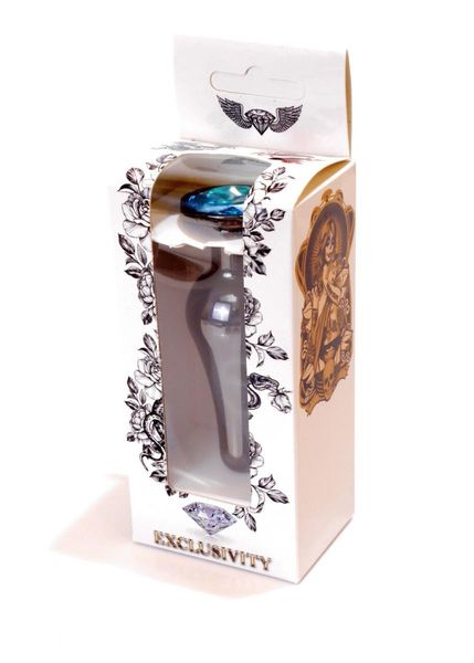 Plug-Jewellery Dark Silver Butt Plug- Light Blue zdjęcie 10