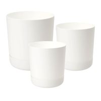 Doniczka okrągła Satina + podstawka Zestaw 3szt.