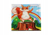 Drewniana kolorowa układanka dla dzieci Zabawka PUZZLE ZWIERZĘTA 16 el