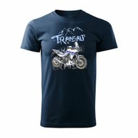 Koszulka motocyklowa z motocyklem na motor Honda Transalp 750 męska granatowa XL