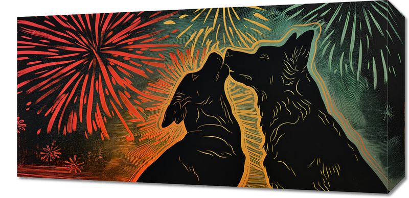 Obraz 60x30cm Psi Uścisk zdjęcie 1