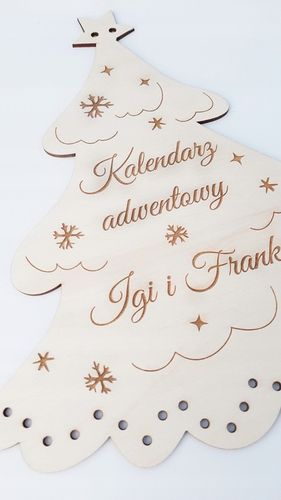 Drewniany kalendarz adwentowy, baza do kalendarza na Arena.pl