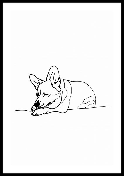 Plakat 40x60cm Śpiący Corgacz zdjęcie 3
