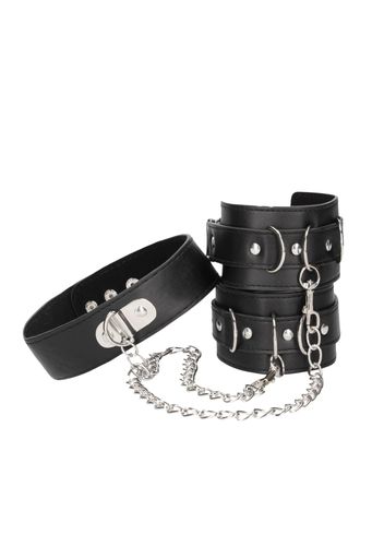 bonded leather collar with hand cuffs na Arena.pl