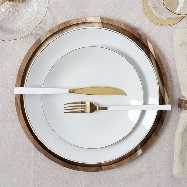 Talerz Pearl Gold 27cm biały zdjęcie 5