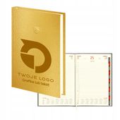 PLANER Z TWOIM LOGO kalendarz dzienny A4 2026 złoty srebrny z grawerem