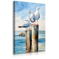 Obraz Na Płótnie Abstrakcyjne Mewy 50cm x 70cm