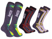 3X BARDZO CIEPŁE skarpety termo PODKOLANÓWKI zimowe DAMSKIE NA NARTY 35-38