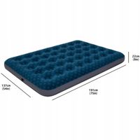 Materac Pompowany Dmuchany Dwuosobowy 191x137x22cm Welur Flokowany Avenli