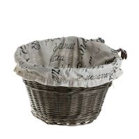 Wiklinowy Kosz na rower Obszyty kosz rowerowy montowany na kierownicy 42x37 H24 cm
