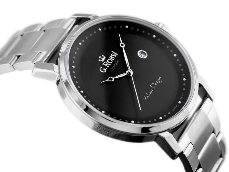 ZEGAREK G. ROSSI - C6182B-1C1 (zg256a) s./black + BOX zdjęcie 3