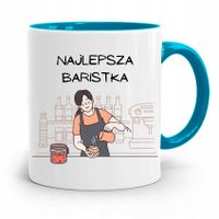 Dla Baristy Baristki Kawiarki Kubek Błękitny Z Nadrukiem Ze Zdjęciem