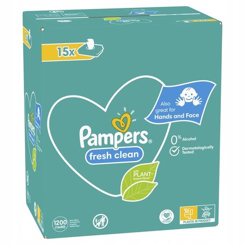 Chusteczki nawilżane Pampers Fresh Clean 15 x 80 szt. na Arena.pl