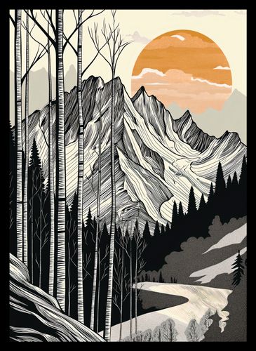 Plakat 25x35cm Drzeworys Górski na Arena.pl