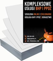 Ulotki A4 reklamowe firmowe 100szt projekt w cenie KOMPLEKSOWE USŁUGI BHP