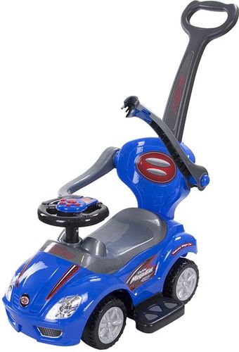 Jeździk Mega car z popychaczem - niebieski na Arena.pl