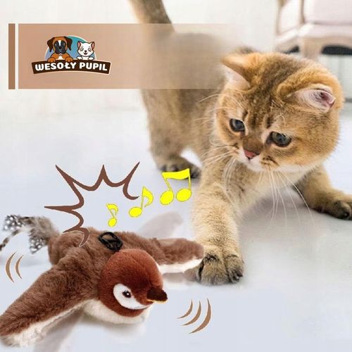 Zabawka dla kota INTERAKTYWNA latający PTAK z dźwiękiem na USB z na Arena.pl