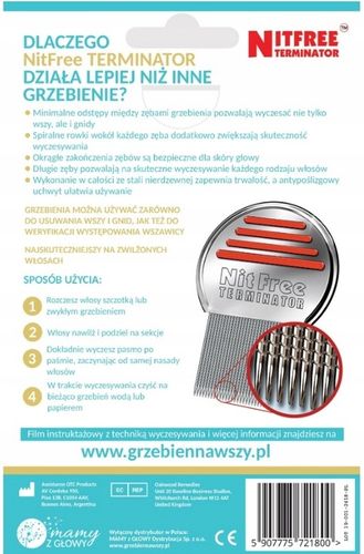 PROFESJONALNY grzebień NitFree Terminator i preparat MAMY z GŁOWY 200 ml na Arena.pl