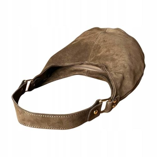 TAUPE ZAMSZOWA TOREBKA WOREK CAPPUCCINO TOREBKA ZAMSZ NATURALNY FANGO ZAMEK na Arena.pl